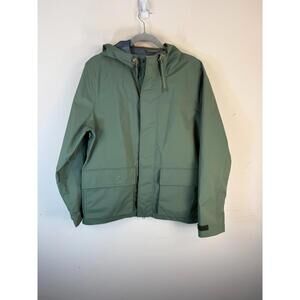 J.Crew Brunswick Rain Jacket Men’s Medium‎ Green Hooded Water Resistant